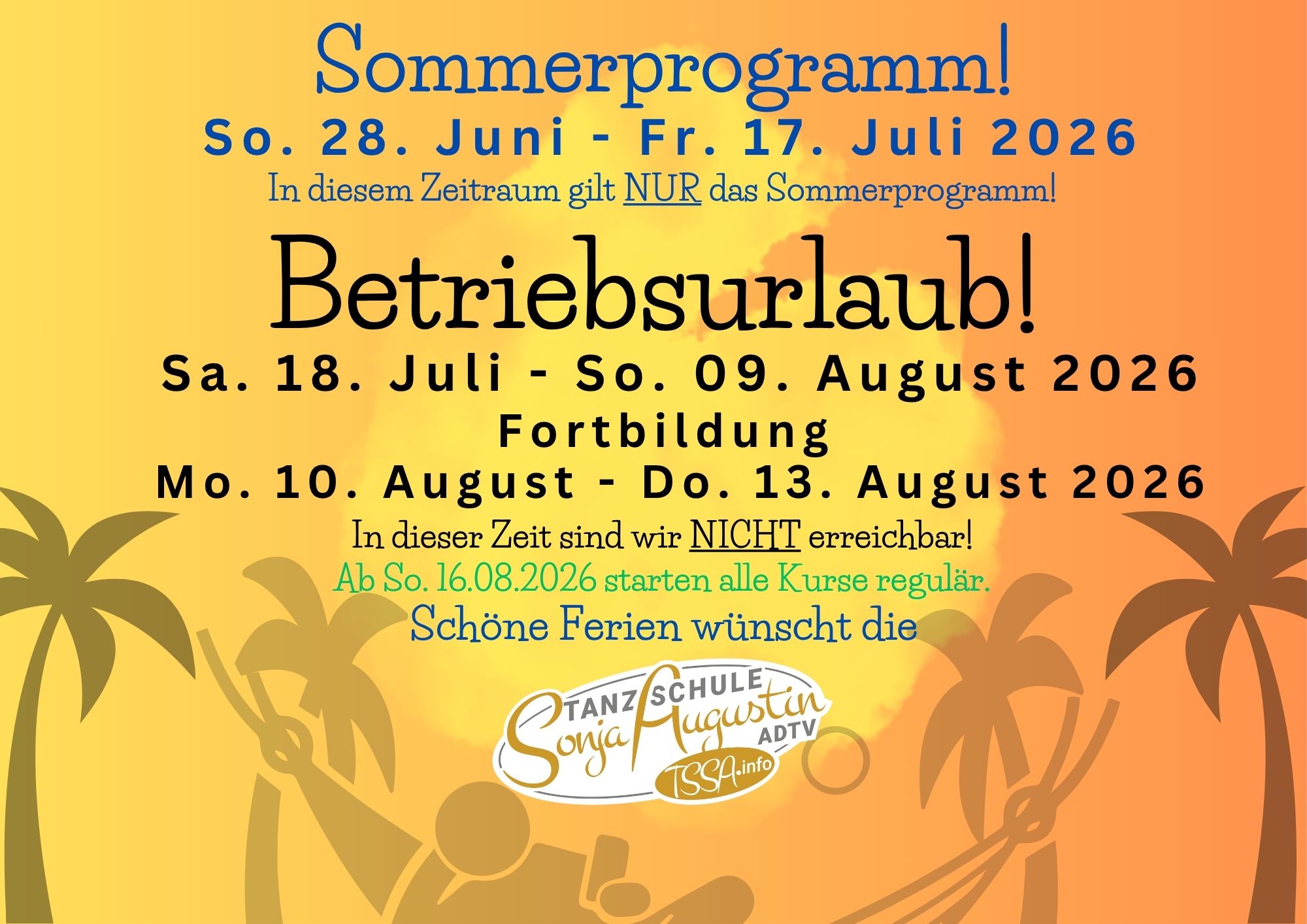 Sommerferien-Betriebsurlaub 2026